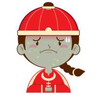 chinese boy sick face cartoon cute png