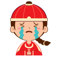 chinese boy crying face cartoon cute png