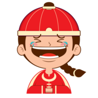 chinese boy laughing face cartoon cute png