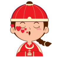 chinese boy in love face cartoon cute png