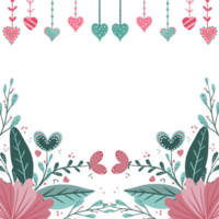 Flower Frame Valentine's Day Card png