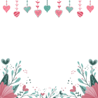 carte de saint valentin cadre fleur png