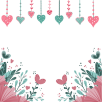 marco de flores tarjeta del día de san valentín png
