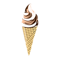 A bowl of ice cream on a cone png