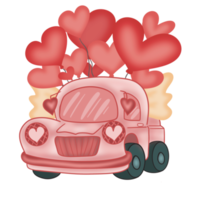 corazón de san valentín en coche lindo png