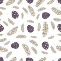 Easter pattern with decorated eggs png