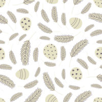 Easter pattern with decorated eggs png