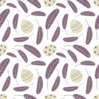 Easter pattern with decorated eggs png
