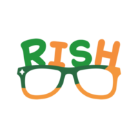 Ireland flag glasses with good luck message for Saint Patrick's Day png