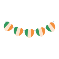 drapeau irlandais sur fond de feuille de trèfle pour st. décorations de fête de patrick png