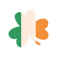 bandera irlandesa sobre fondo de hoja de trébol para st. decoraciones de fiesta del día de patrick png