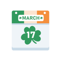 Icelandic flag calendar Reminder of Saint Patrick's Day with a Clover png