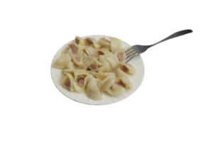 plate with sliced dumplings, ravioli on a transparent background png