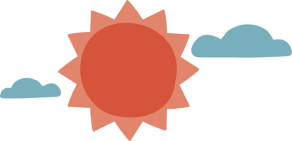 sol y nubes estilo dibujado a mano para el concepto del día de la marmota png