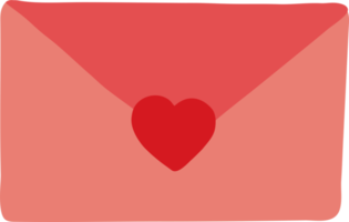 carta de amor estilo dibujado a mano para el día de san valentín png
