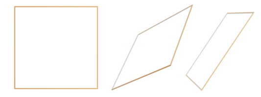 carrés dorés sur fond transparent. découper des éléments de conception. rendu 3d. png