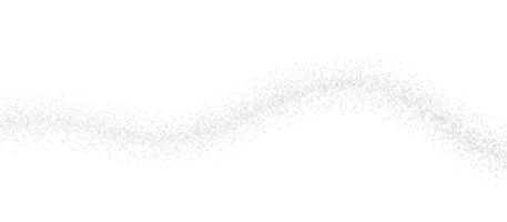 Spline with small white crystals, particles, on transparent background. Cut out design element. 3D rendering. png