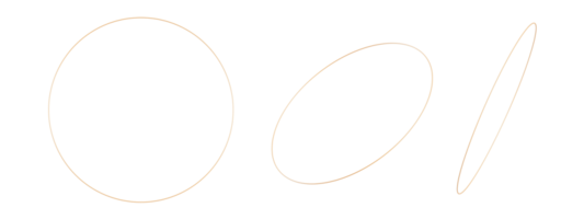 Golden circles on transparent background. Cut out design elements. 3D rendering. png