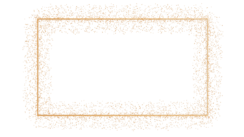 rectangle doré avec paillettes, particules brillantes, sur fond transparent. cadre avec espace de copie pour le texte ou le logo. fête, joyeux noël, décoration du nouvel an. découper l'élément de conception. rendu 3D. png