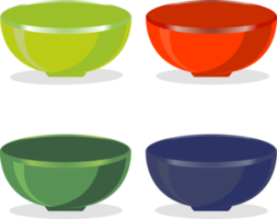 Set of empty glass soup bowls png