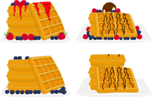 ice cream on waffle with cell, dessert appetizing cookie png