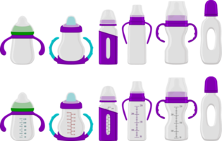 big kit baby milk in bottle with rubber pacifier png