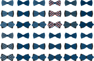 grand ensemble cravates différents types, noeuds papillon différentes tailles png