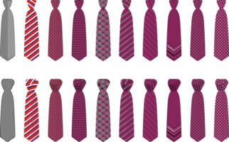 big set ties different types, neckties various size png