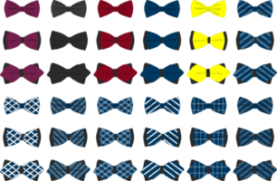 big set ties different types, bowties various size png