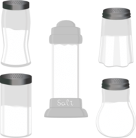 grand ensemble de différents types de verrerie remplie de sel png