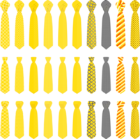 big set ties different types, neckties various size png