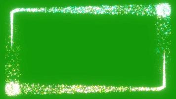 fundo de tela verde de trilha de partículas, trilha de partículas brilhantes em movimento. partículas de brilho em movimento, fundo de prêmios em movimento de partículas de trilha de glitter dourados. trilha de glitter brilhante sobre bg video