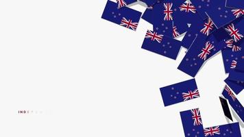 New Zealand Flag Falling From Right Side on Ground, Independence Day, National Day, Chroma Key, Luma Matte Selection video