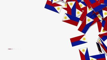 Philippine Flag Falling From Right Side on Ground, Independence Day, National Day, Chroma Key, Luma Matte Selection video