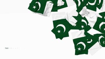Pakistan Flag Cloth Falling from Right Side on Floor, 3D Rendering, Chroma Key, Luma Matte Selection video