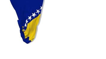 Bosnië en herzegovina hangende kleding stof vlag golvend in wind 3d weergave, onafhankelijkheid dag, nationaal dag, chroma sleutel, luma matte selectie van vlag video