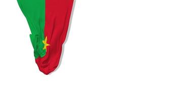 Burkina Faso Hanging Fabric Flag Waving in Wind 3D Rendering, Independence Day, National Day, Chroma Key, Luma Matte Selection of Flag video