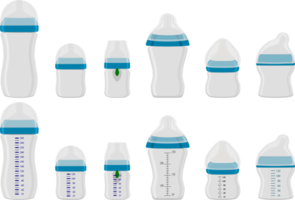 big kit baby milk in bottle with rubber pacifier png