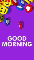 Good Morning, Like Thumb, Heart, Smile Emoji, Love Eyes 3D Icons Falling From Right Sides 3D Rendering, Social Media Outro video