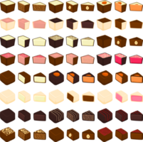 mooi groot reeks zoet chocola snoep bonbon png