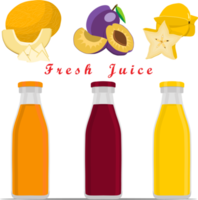 Sweet tasty natural eco product juice in bottle png