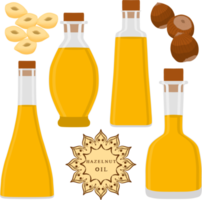 Various sweet tasty oil in glaas bottles png