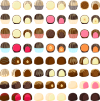 mooi groot reeks zoet chocola snoep bonbon png