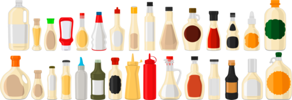 big kit varied glass bottles filled liquid yogurt syrup png