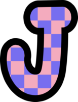 aesthetics cute puffy checkers letter hand draw alphabet png