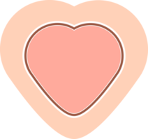 estetica carino colorato cuore forma etichetta decorazione png