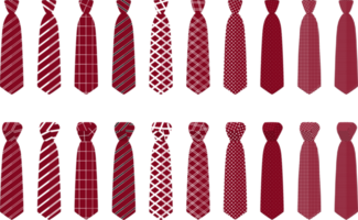 big set ties different types, neckties various size png