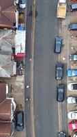 Aerial Footage of British City and Roads. Drone's Camera Footage from High Angle. Luton City of England and Motorways with Traffic video