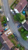 Aerial View of British Roads and Traffic Passing Through City. Drone's Camera Footage in Vertical and Portrait Style video