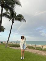 Young beautiful woman relax on the beach photo